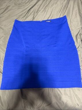 Express Cobalt Blue Bandage Mini Skirt
